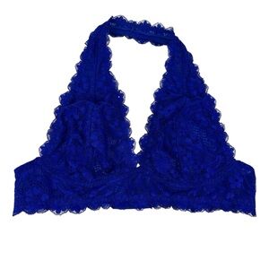 Intimately Free People Vibrant Royal Blue Lace Halter Bralette Size Medium